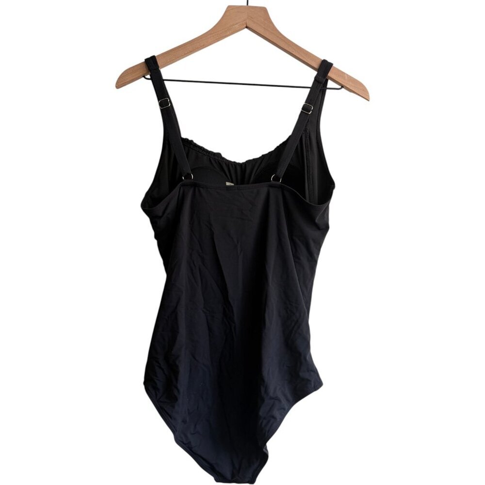 Aqua Eve Tummy Control One Piece Black Swimsuit Slimming XL - Picture 2 of 4